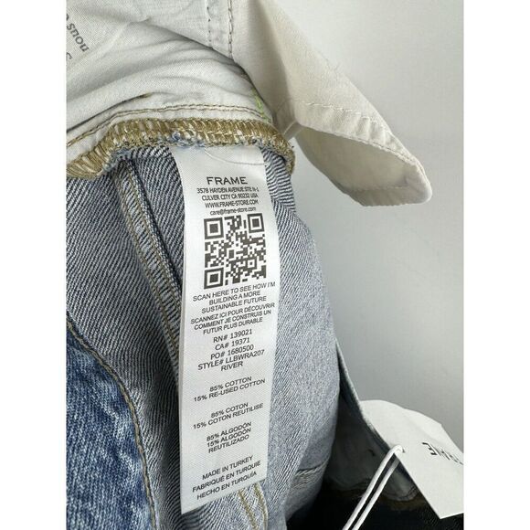 New FRAME Le Low Baggy Wide Legin River Women’s Size 31 - Picture 9 of 11